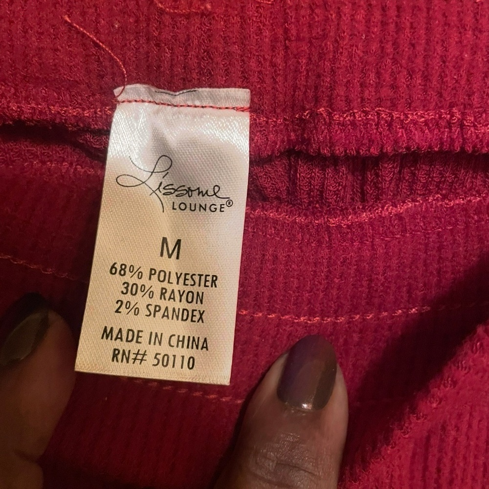 LISSOME Lounge Pants Red Soft Knit Wide Leg Cozy Lounge Athleisure
Sz. Med. - Picture 5 of 11
